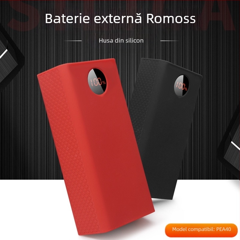 Carcasă din silicon pentru Romance PEA40/PEA57 powerbankuri – stil portofel, acoperire completă