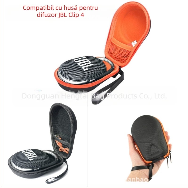 Boxă de depozitare EVA pentru JBL Clip3/4 (Model CLIP4) – Protecție totală, include cutie de depozitare, carabinieră și geantă