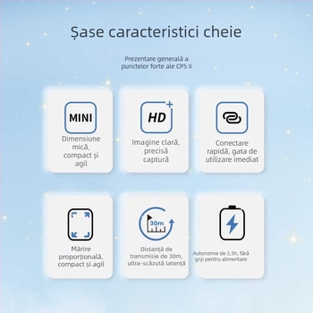 CP5 II Unelte pentru selfie pe partea din spate a telefonului, proiecție ecran wireless, sarcină maximă 2–5 kg, greutate 62 g