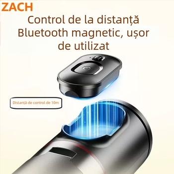 Trepied pentru fotografie i video, aliaj ABS + aluminiu, stabilizare imagine, lumină de umplere încorporată, Bluetooth, telecomandă