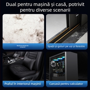 Aspirator de mașină portabil, fără fir, reîncărcabil, 7.4V, 80W, aspirație 9000Pa