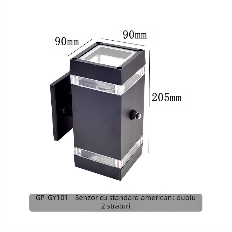 GP-GY101 Lampa de perete exterior cu carcasă din aluminiu, IP65, intrare 220V, temperaturi de culoare 3000/4000/6000K