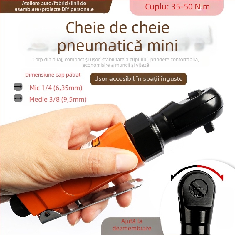 Musen tang mini cheie clichet pneumatică cu unghi drept, 90°, pentru îndepărtarea șuruburilor