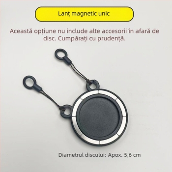 Pandantiv magnetic pentru telefon – două culori, compatibil MagSafe, șnur țesut pentru gât