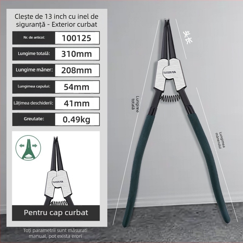 Tuosen Clește pentru cercuri de retenție – cap la 90°, greutate 0,50, cap neînlocuibil