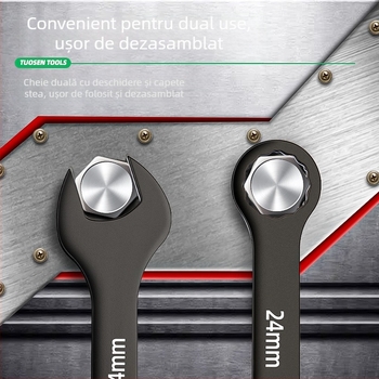 Cheie combinată pentru reparații auto, XTUOSEN, oțel cu carbon înalt, finisaj Blacken