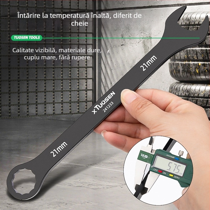 Cheie combinată pentru reparații auto, XTUOSEN, oțel cu carbon înalt, finisaj Blacken