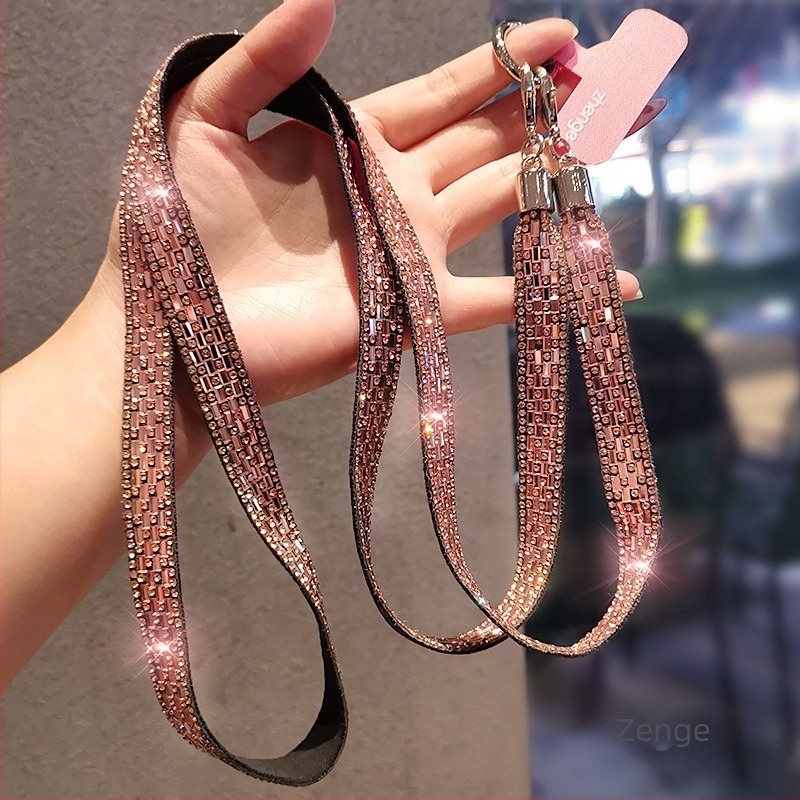 Lanier de telefon pentru femei, cu paiete diamantate, curea crossbody, pandant geometric, multifuncțional