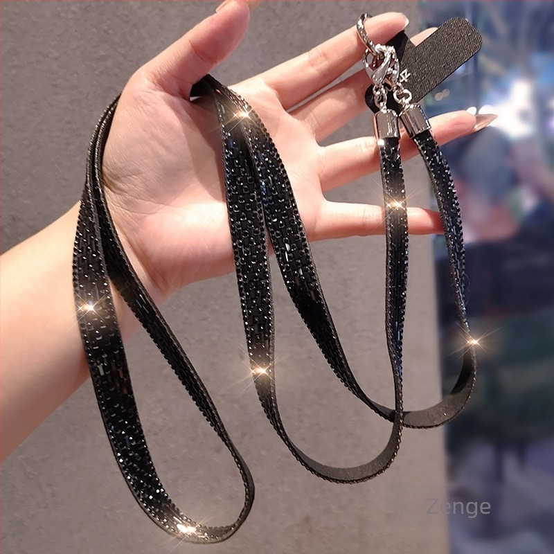 Lanier de telefon pentru femei, cu paiete diamantate, curea crossbody, pandant geometric, multifuncțional