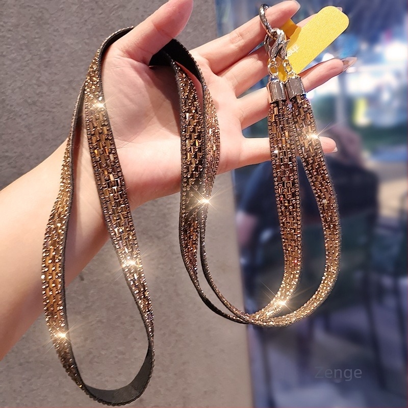 Lanier de telefon pentru femei, cu paiete diamantate, curea crossbody, pandant geometric, multifuncțional