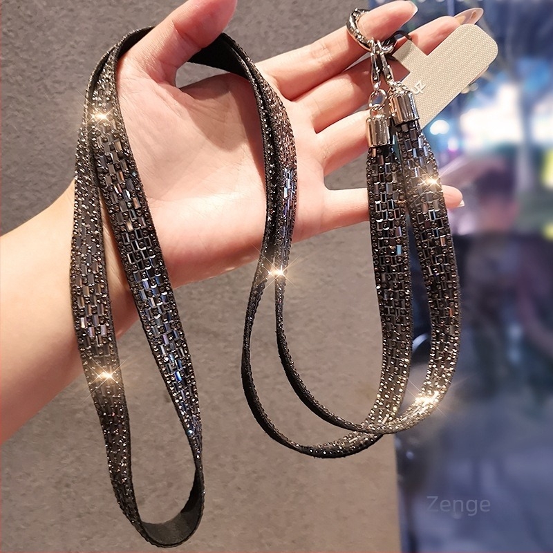 Lanier de telefon pentru femei, cu paiete diamantate, curea crossbody, pandant geometric, multifuncțional
