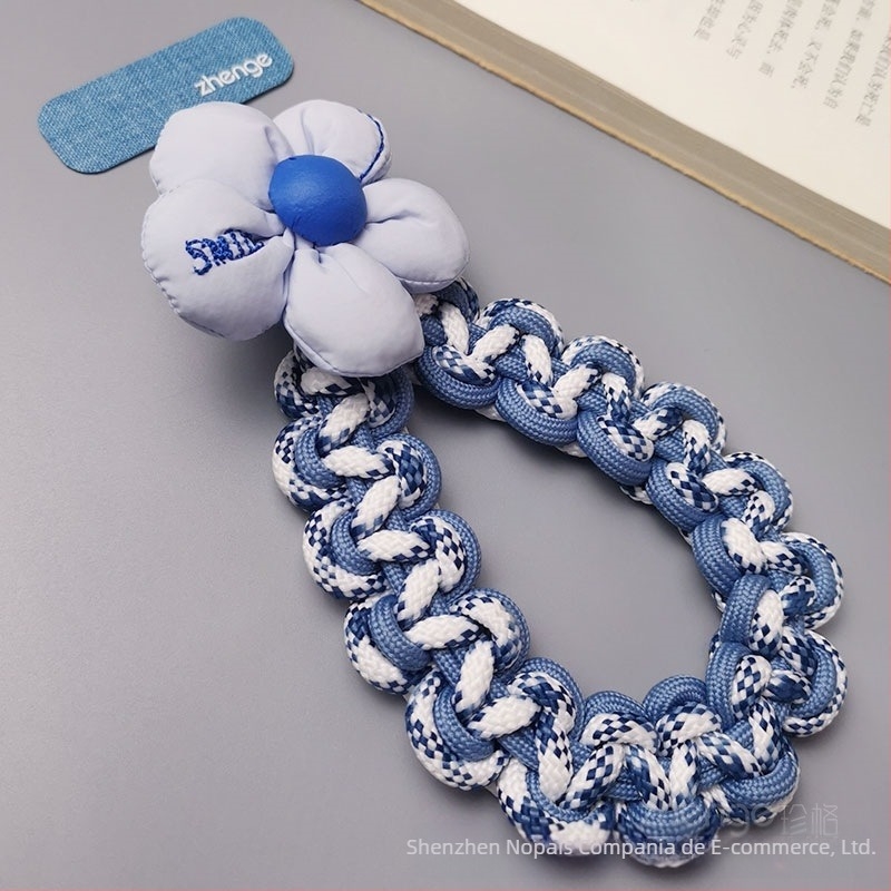Lanyard pentru telefon, șnur împletit scurt, lucrat manual, accesoriu feminin multifuncțional cu pandant geometric