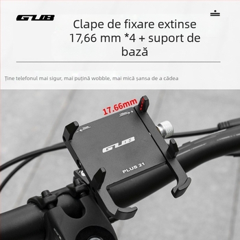 GUB PLUS21 Suport metal pentru navigație pentru biciclete și motociclete, cu clemă extensibilă și suport pentru telefon