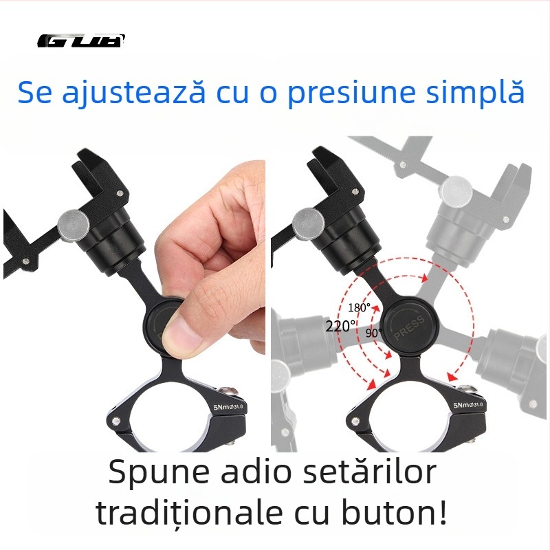 GUB PLUS21 Suport metal pentru navigație pentru biciclete și motociclete, cu clemă extensibilă și suport pentru telefon