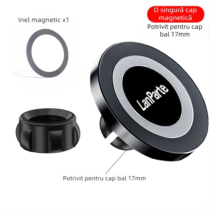 Suport MagSafe magnetic pentru mașină, cu ventuză – montaj pe bord, pentru telefon, tabletă și navigație, 15W