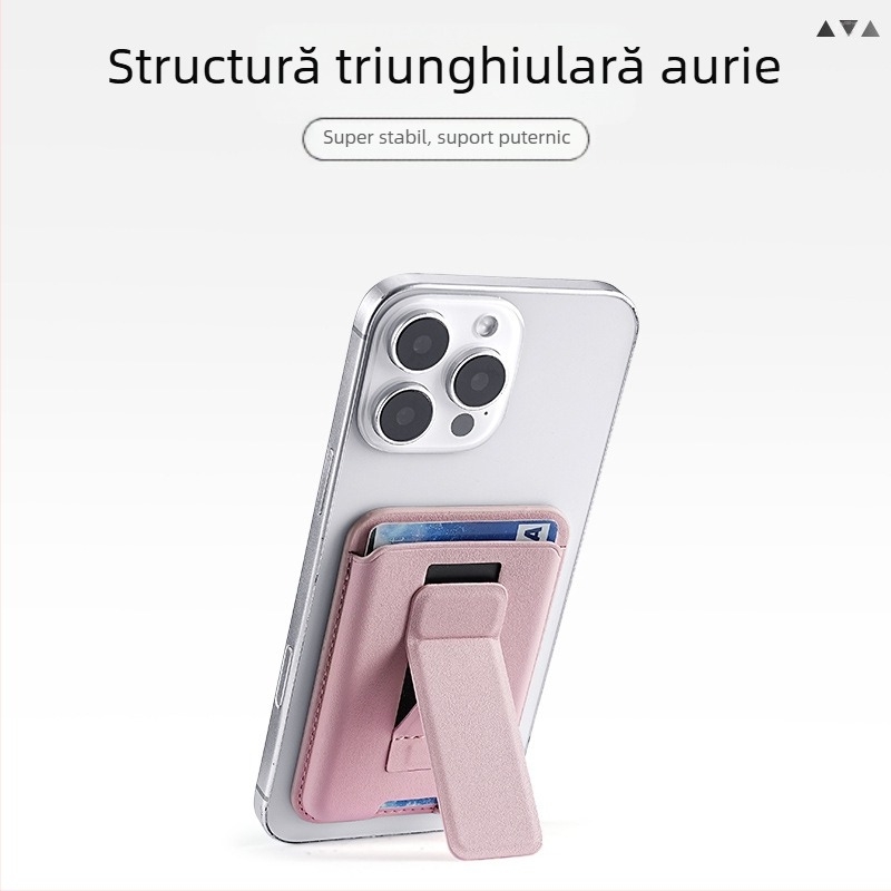 Suport magnetic pentru carduri, simplu și durabil, cu bază pliabilă pentru iPhone 16