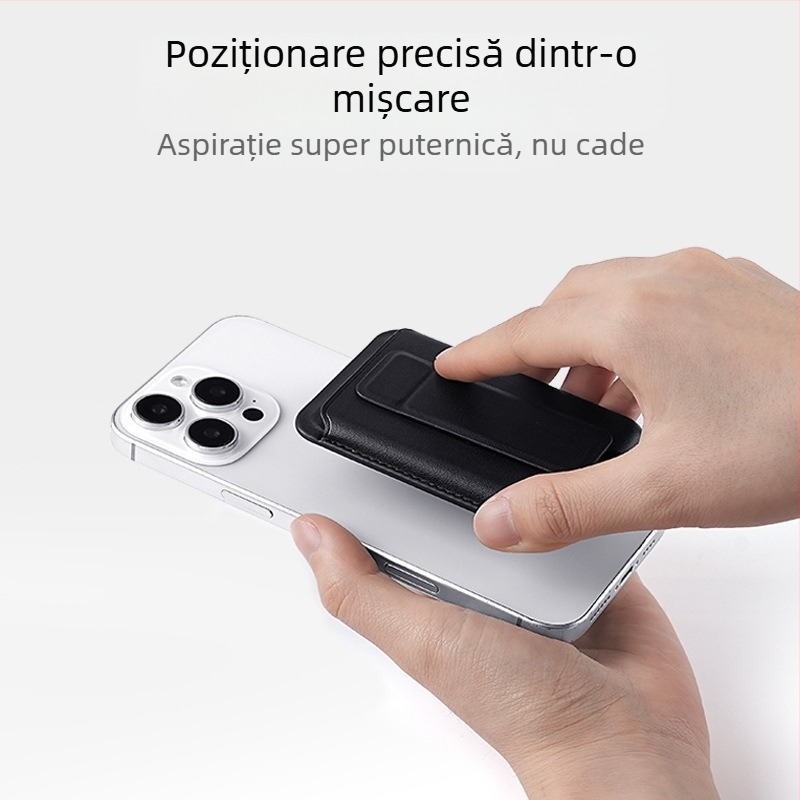 Suport magnetic pentru carduri, simplu și durabil, cu bază pliabilă pentru iPhone 16