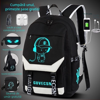 Rucsac bărbătesc, stil coreean, ușor, pentru elevi, compatibil cu laptop de 16 inch, din poliester, marcă Yinse