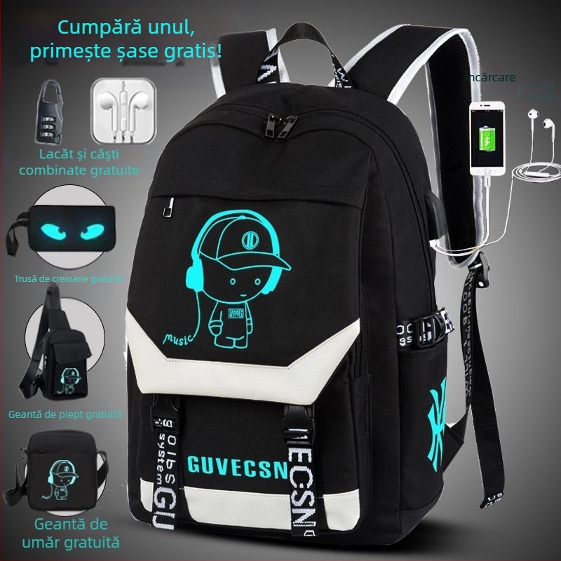 Rucsac bărbătesc, stil coreean, ușor, pentru elevi, compatibil cu laptop de 16 inch, din poliester, marcă Yinse