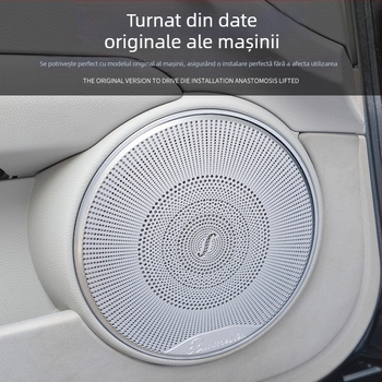 Capac interior pentru horn Mercedes-Benz W204 C-Class Berlin Sound, autocolant decorativ audio, oțel inoxidabil, fără logo, fără personalizare