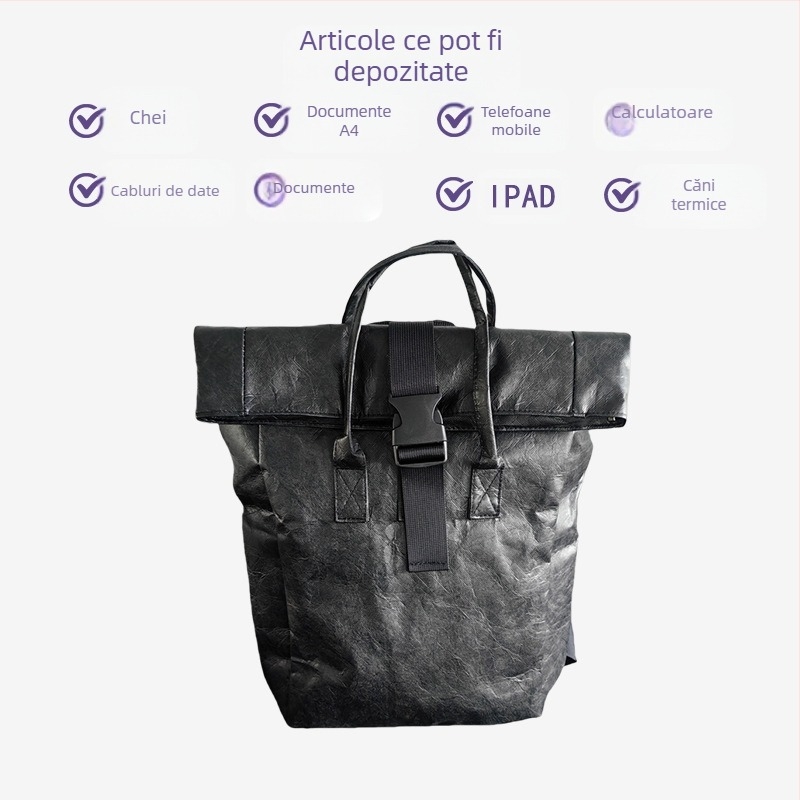 Rucsac ultraușor impermeabil din hârtie DuPont pentru afaceri și deplasări zilnice, geantă pentru laptop de 16 inch, unisex