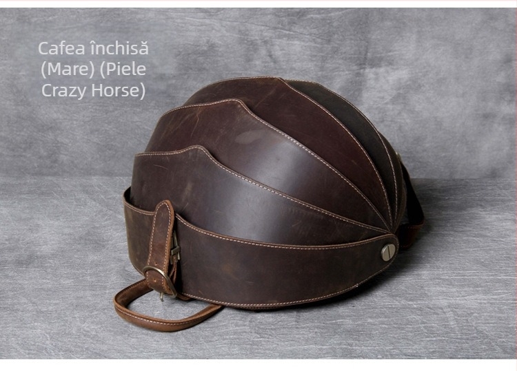 Rucsac din piele naturală – strat superior, unisex, stil retro, capacitate sub 20 L, deschidere cu cataramă Draasher