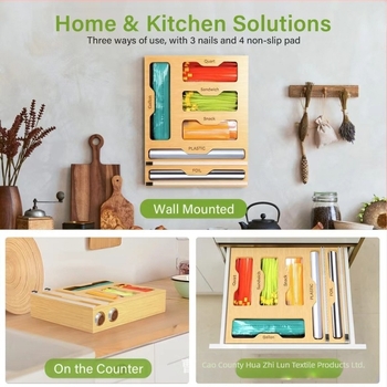 Cutie de depozitare pentru folie de bucătărie montată pe perete, cu tăietor – stil modern, multifuncțional, personalizare disponibilă și imprimare logo