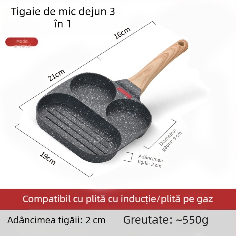 OTTOGI Tigaie antiaderentă pentru mic dejun – ouă și burgeri, din aliaj de aluminiu