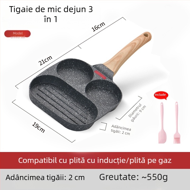 OTTOGI Tigaie antiaderentă pentru mic dejun – ouă și burgeri, din aliaj de aluminiu
