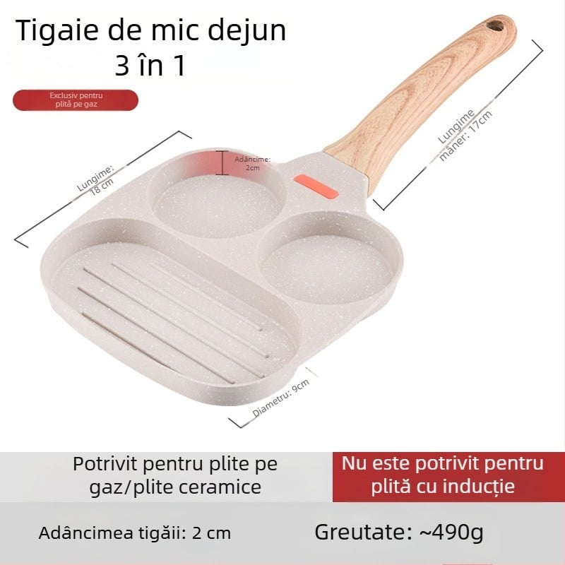 OTTOGI Tigaie antiaderentă pentru mic dejun – ouă și burgeri, din aliaj de aluminiu