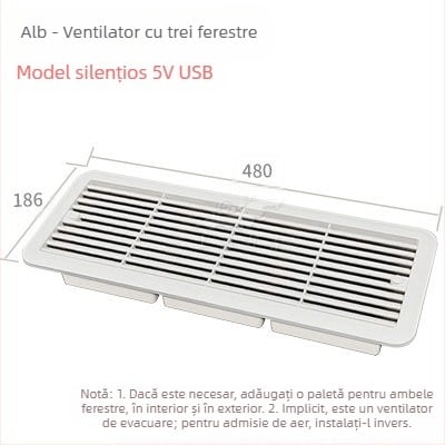 BSF055-3 RV ventilator lateral silențios pentru frigider, cu 3 ferestre