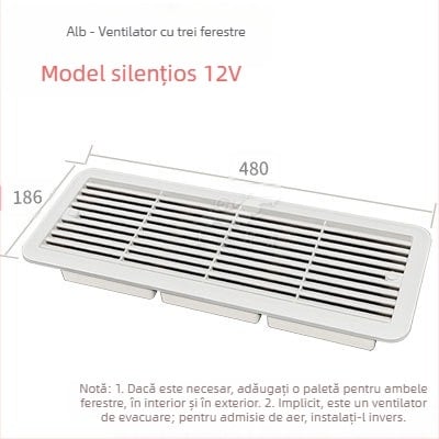 BSF055-3 RV ventilator lateral silențios pentru frigider, cu 3 ferestre