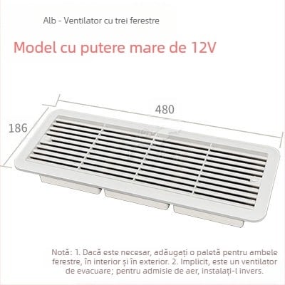 BSF055-3 RV ventilator lateral silențios pentru frigider, cu 3 ferestre