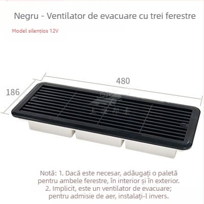 BSF055-3 RV ventilator lateral silențios pentru frigider, cu 3 ferestre