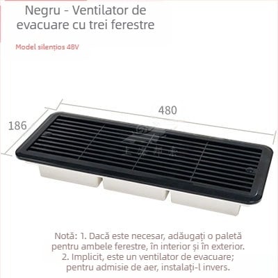 BSF055-3 RV ventilator lateral silențios pentru frigider, cu 3 ferestre