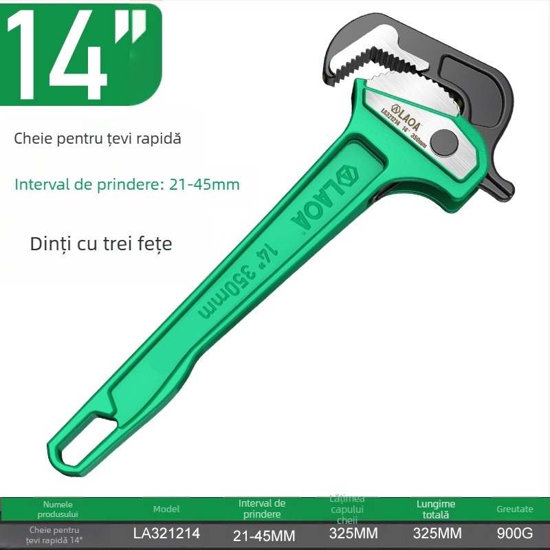 Old A Clește pentru țevi greu, cu acțiune rapidă – Clește multifuncțional pentru conducte, cu fălci universale, greutate 0,5 kg