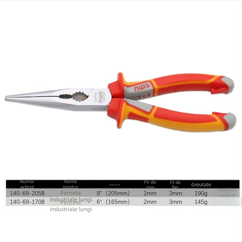 Clește SMU cu vârf ascuțit, model 140-69-205B, oțel special, unealtă multifuncțională