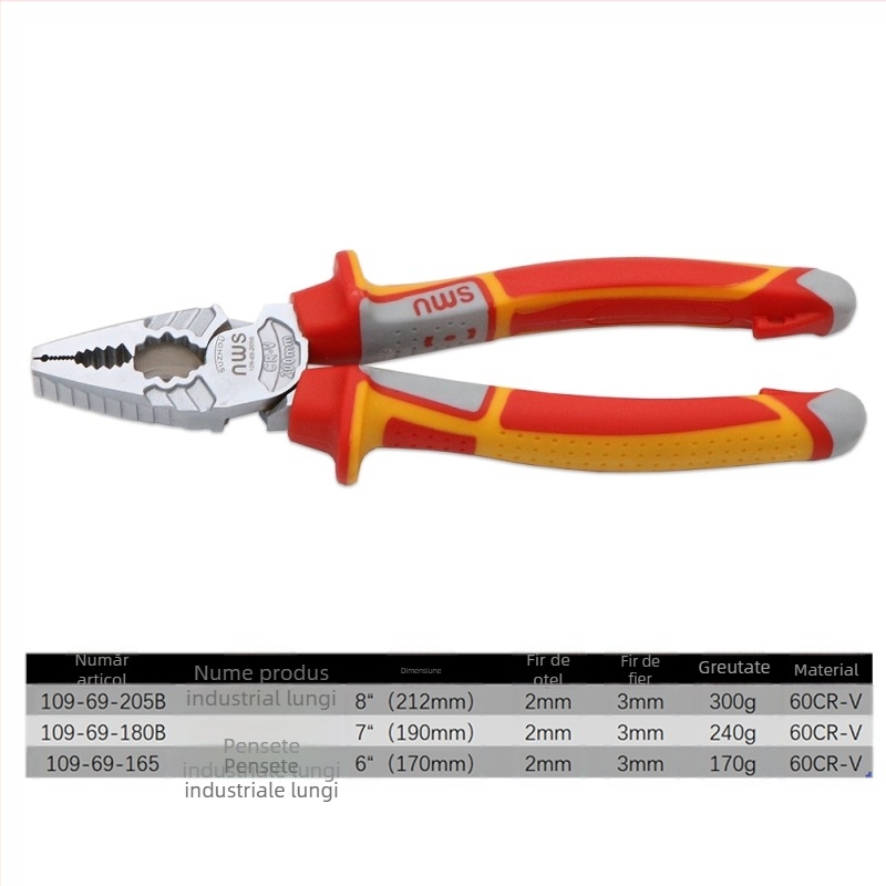 Clește SMU cu vârf ascuțit, model 140-69-205B, oțel special, unealtă multifuncțională