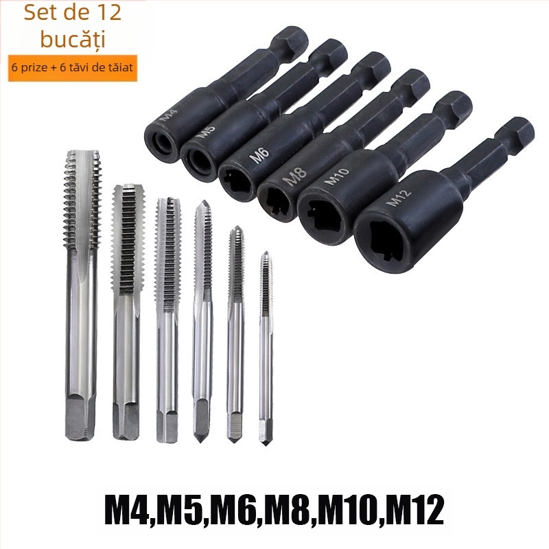 Mandrină de tapping cu tijă hexagonală 1/4, lungă, interval fir M4–M16, pentru fabricarea matrițelor