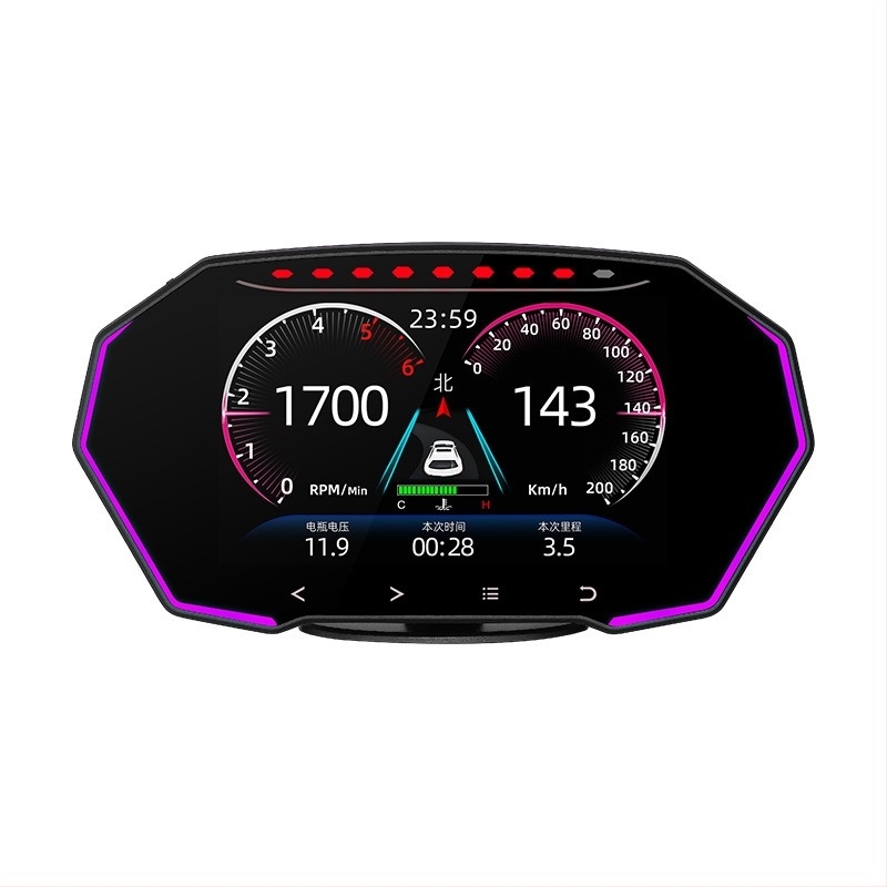Afișaj HUD pentru mașină cu GPS vitezometru, OBD, ecran LCD LED de 4 inch, touchscreen, Model F11
