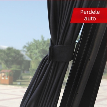 Cortine pentru geamuri auto, sistem de șină, poliester gros opac, suspensie orbitală, potrivire universală, protecție solară și izolație termică