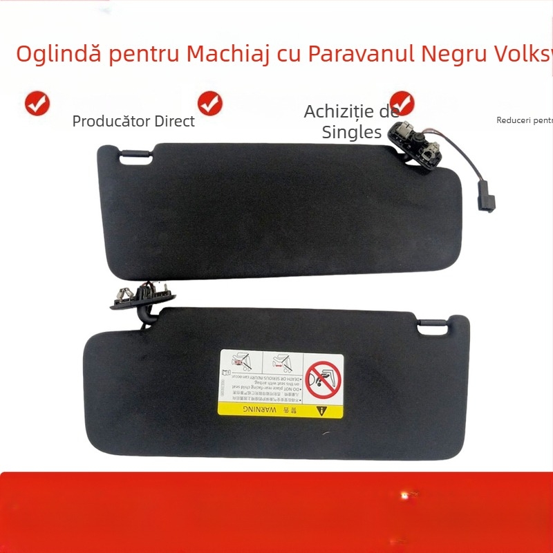 Parasolar auto cu oglindă pentru machiaj pentru VW Lingdu CC, PVC, montaj încorporat, stil original
