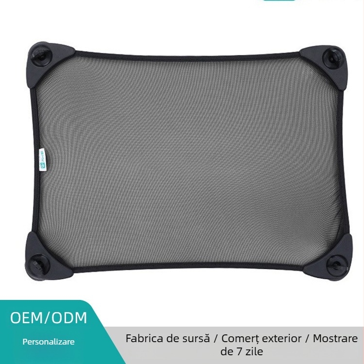 Parasolar pentru geamuri auto cu ventuză, set de 2 bucăți, plasă ABS 80g, imprimare logo disponibilă