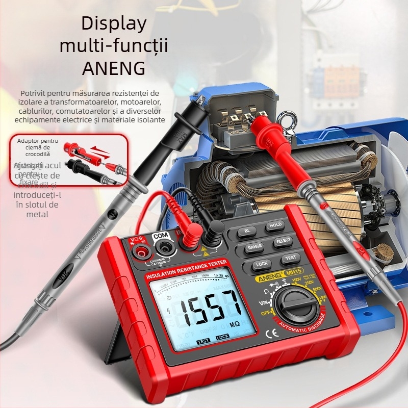 ANENG tester inteligent de rezistență la izolație, 500V/1000V tensiune înaltă, megohmetru digital
