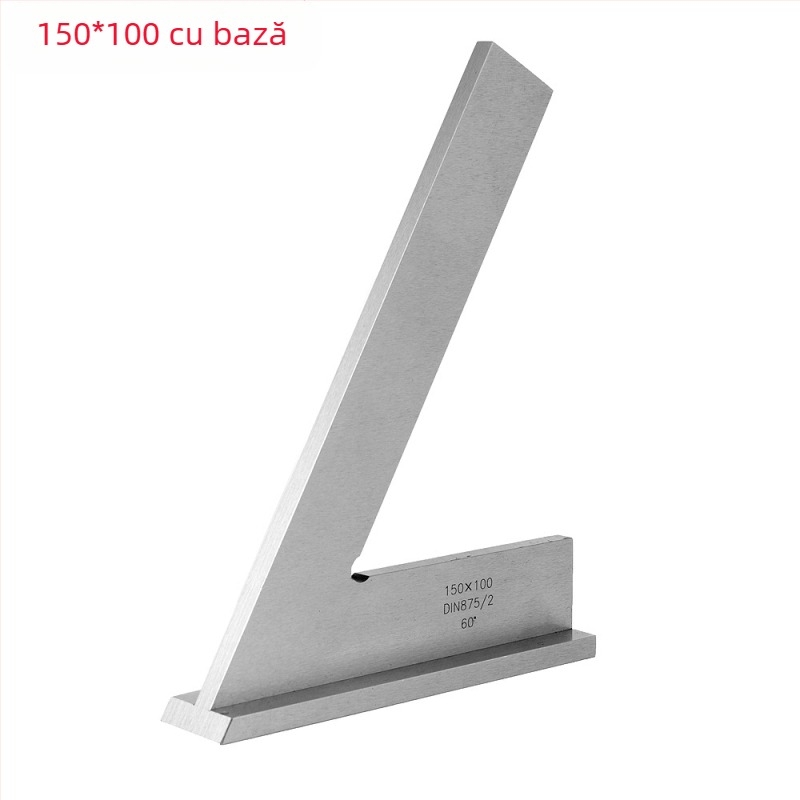 EJ-02 riglă unghi drept din oțel inoxidabil, interval de măsurare 120×80, gradație de 45°