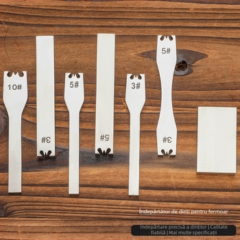 Detașator fermoar pentru piele, cap plat, din oțel inoxidabil