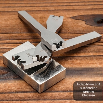 Detașator fermoar pentru piele, cap plat, din oțel inoxidabil