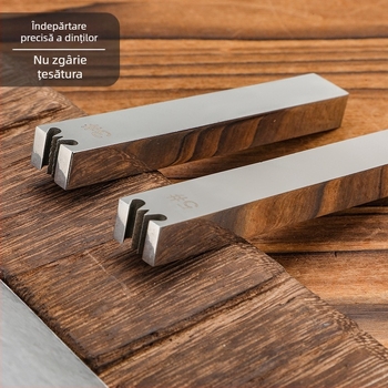 Detașator fermoar pentru piele, cap plat, din oțel inoxidabil