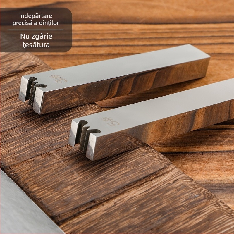 Detașator fermoar pentru piele, cap plat, din oțel inoxidabil