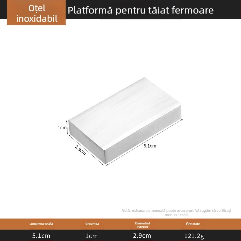 Detașator fermoar pentru piele, cap plat, din oțel inoxidabil